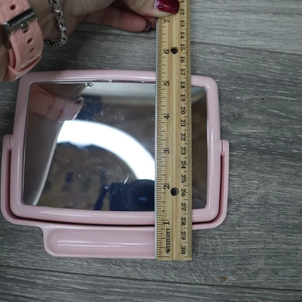 Showcase Mirror Tray Pink Tabletop Vanity Makeup Travel Folding Health Beauty